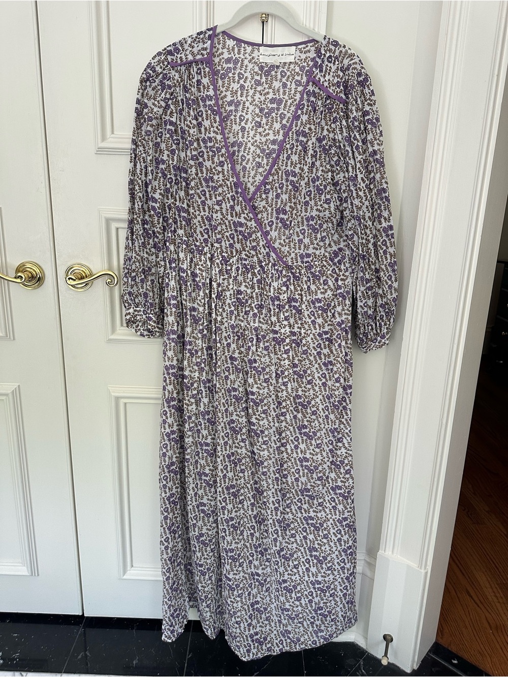 Women’s Lavender Floral Long Sleeve Maxi Dress